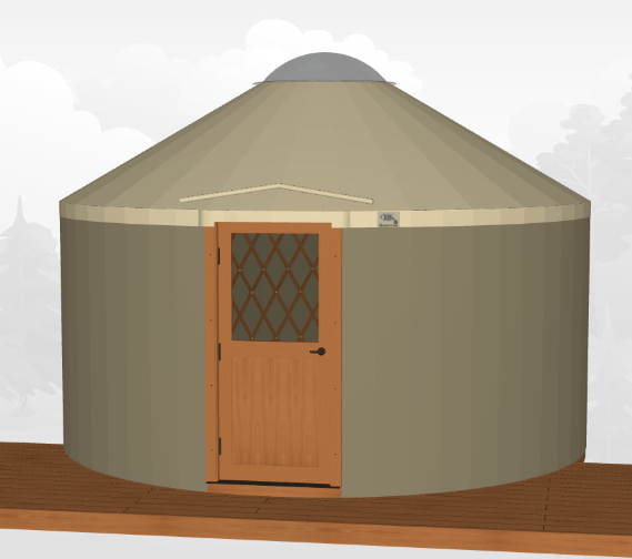 Dark Linen Side with Putty Top 16 ft yurt in-stock