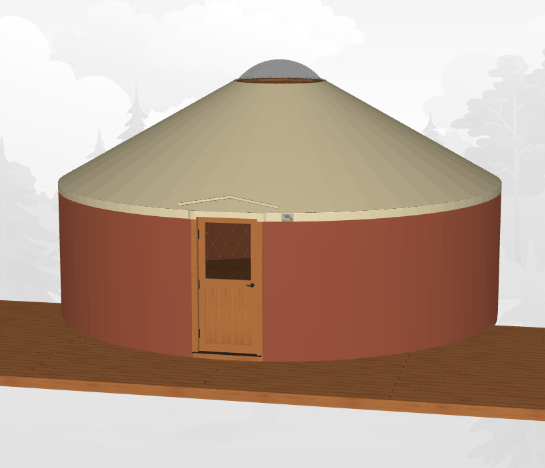 Terra Cotta side with Putty Top 24 ft yurt in-stock